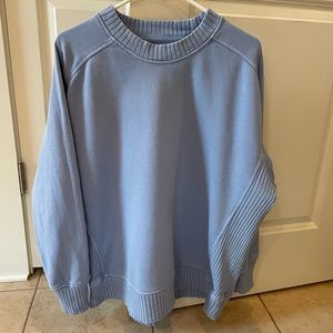 Aerie Sweatshirt, light blue, size XS, oversized fit.